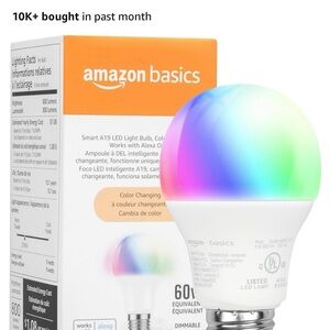 Amazon Basics Smart Light Bulb - Color Changing